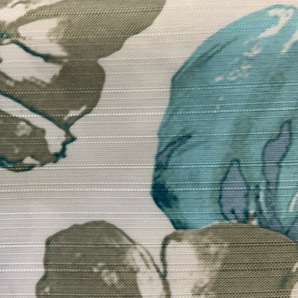 Today’s Living Floral Fabric Shower Curtain White Blue Tan- Clay 72 X 72 in - Picture 6 of 15